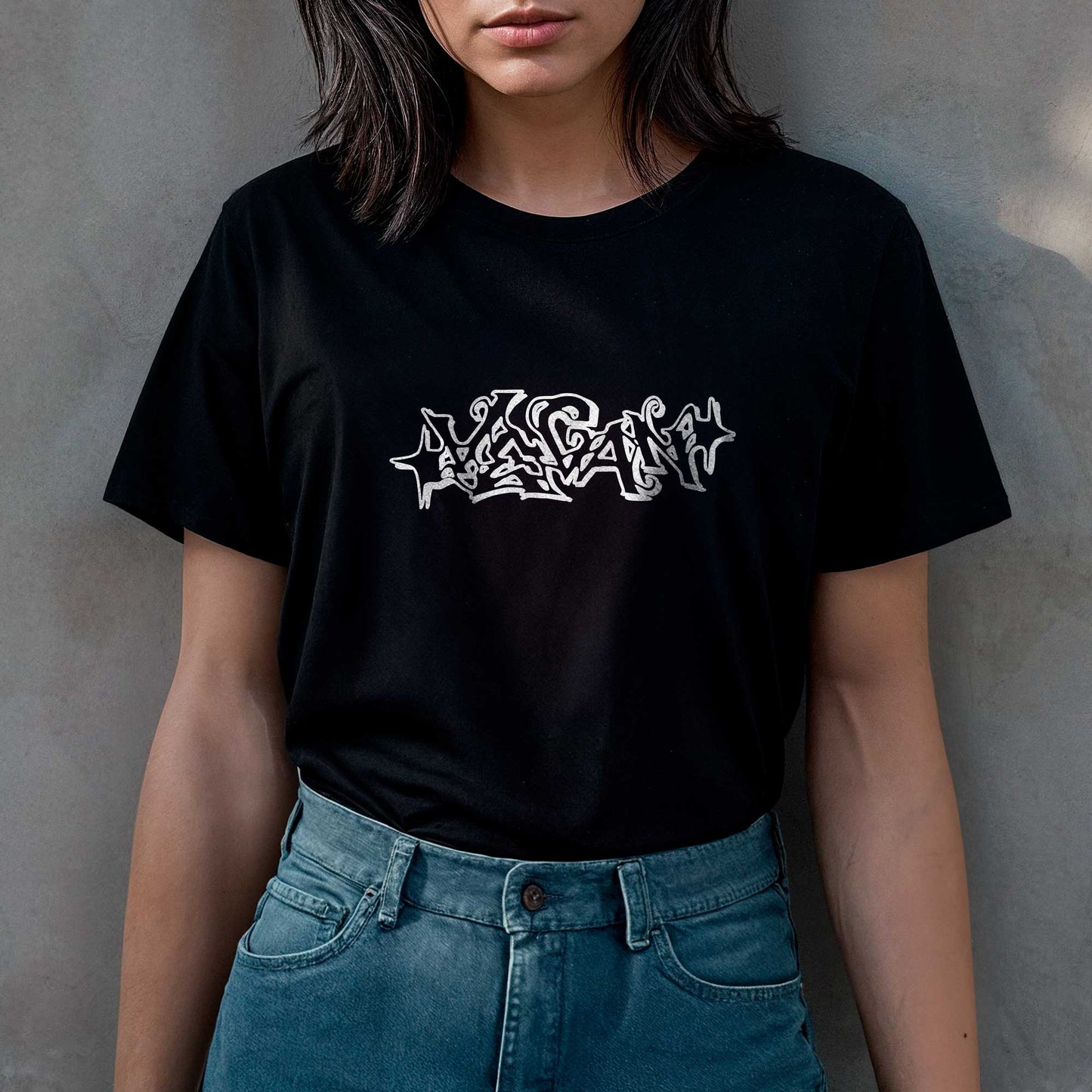 Vegan Graffiti Font T-shirt